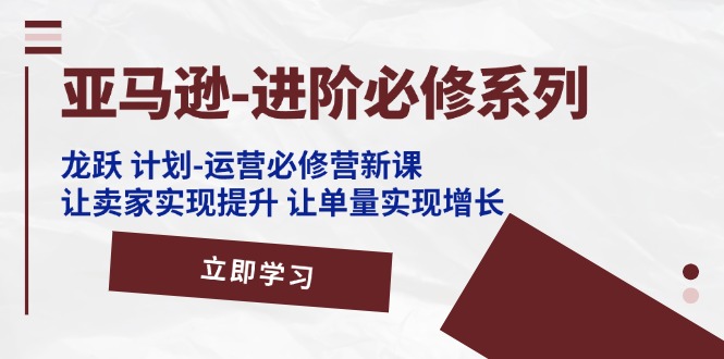 （11623期）亚马逊-进阶必修系列，龙跃 计划-运营必修营新课，让卖家实现提升 让单…-3YVIP资源库