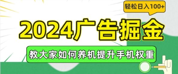 2024广告掘金，教大家如何养机提升手机权重，轻松日入100+【揭秘】-3YVIP资源库