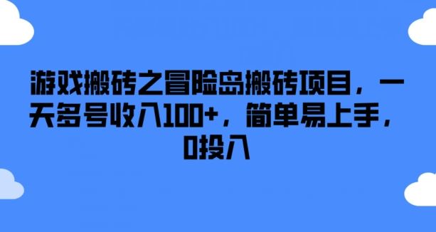 游戏搬砖之冒险岛搬砖项目，一天多号收入100+，简单易上手，0投入【揭秘】-3YVIP资源库