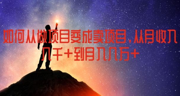 如何从做项目变成卖项目，从月收入几千到月入几万【揭秘】-3YVIP资源库