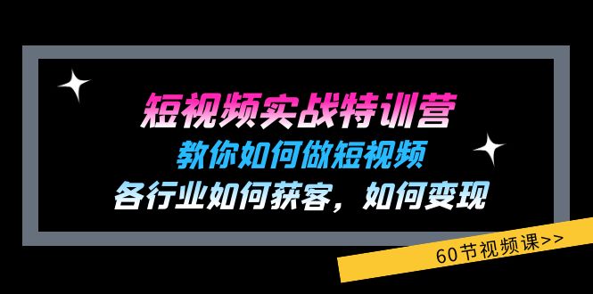 （11729期）短视频实战特训营：教你如何做短视频，各行业如何获客，如何变现 (60节)-3YVIP资源库