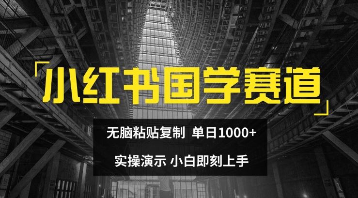 小红书国学赛道，无脑粘贴复制，单日1K，实操演示，小白即刻上手【揭秘】-3YVIP资源库
