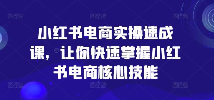 小红书电商实操速成课，让你快速掌握小红书电商核心技能-3YVIP资源库