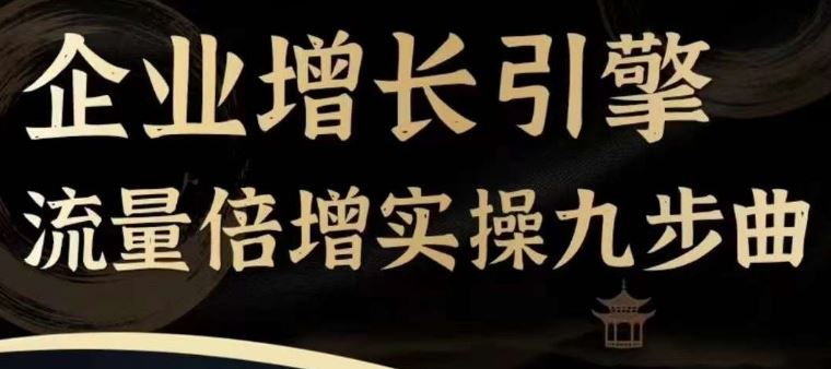 企业增长引擎流量倍增实操九步曲，一套课程帮你找到快速、简单、有效、可复制的获客+变现方式，-3YVIP资源库
