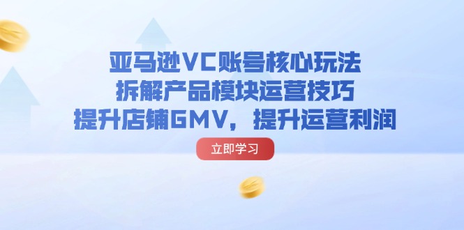 （11848期）亚马逊VC账号核心玩法，拆解产品模块运营技巧，提升店铺GMV，提升运营利润-3YVIP资源库