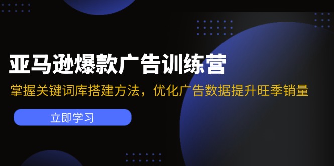 （11858期）亚马逊爆款广告训练营：掌握关键词库搭建方法，优化广告数据提升旺季销量-3YVIP资源库