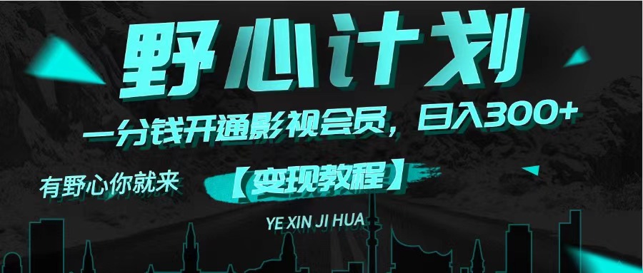 （11860期）《野心计划》一分钱卖影视会员，日入300+-3YVIP资源库