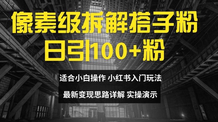 像素级拆解搭子粉，日引100+，小白看完可上手，最新变现思路详解【揭秘】-3YVIP资源库