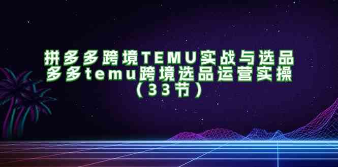 拼多多跨境TEMU实战与选品，多多temu跨境选品运营实操（33节）-3YVIP资源库