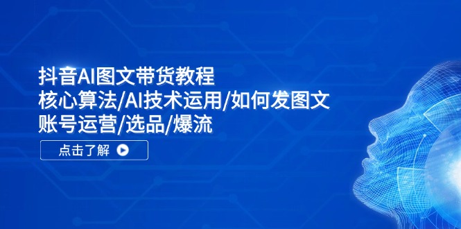（11958期）抖音AI图文带货教程：核心算法/AI技术运用/如何发图文/账号运营/选品/爆流-3YVIP资源库