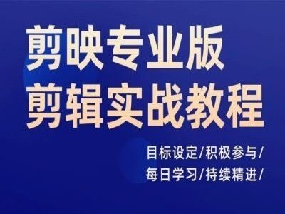 剪映专业版剪辑实战教程，目标设定/积极参与/每日学习/持续精进-3YVIP资源库