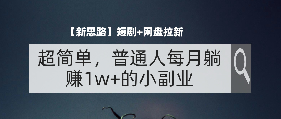 （11980期）【新思路】短剧+网盘拉新，超简单，普通人每月躺赚1w+的小副业-3YVIP资源库
