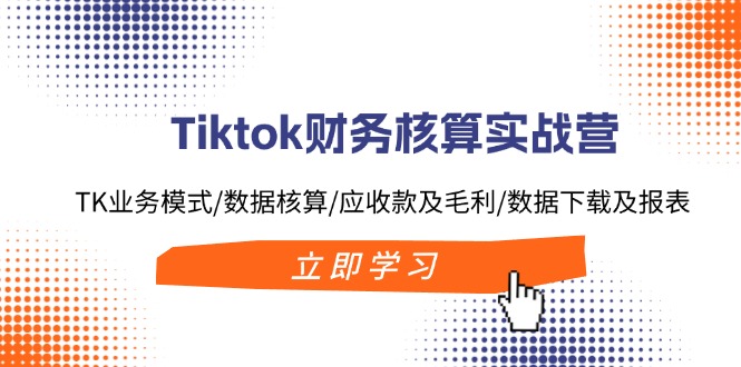 （11978期）Tiktok财务核算实战营：TK业务模式/数据核算/应收款及毛利/数据下载及报表-3YVIP资源库