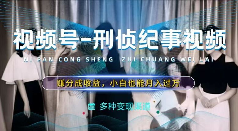 利用刑侦纪实视频，赚视频号分成计划收益，操作简单，新手小白轻松月入过万【揭秘】-3YVIP资源库