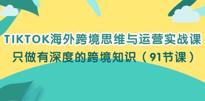 TIKTOK海外跨境思维与运营实战课，只做有深度的跨境知识（91节课）-3YVIP资源库