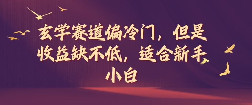 玄学赛道偏冷门，但是收益缺不低，适合新手小白【揭秘】-3YVIP资源库
