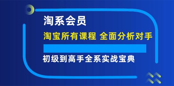 （12055期）淘系会员【淘宝所有课程，全面分析对手】，初级到高手全系实战宝典-3YVIP资源库