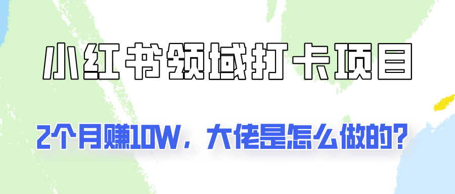 通过小红书领域打卡项目2个月赚10W，大佬是怎么做的？-3YVIP资源库