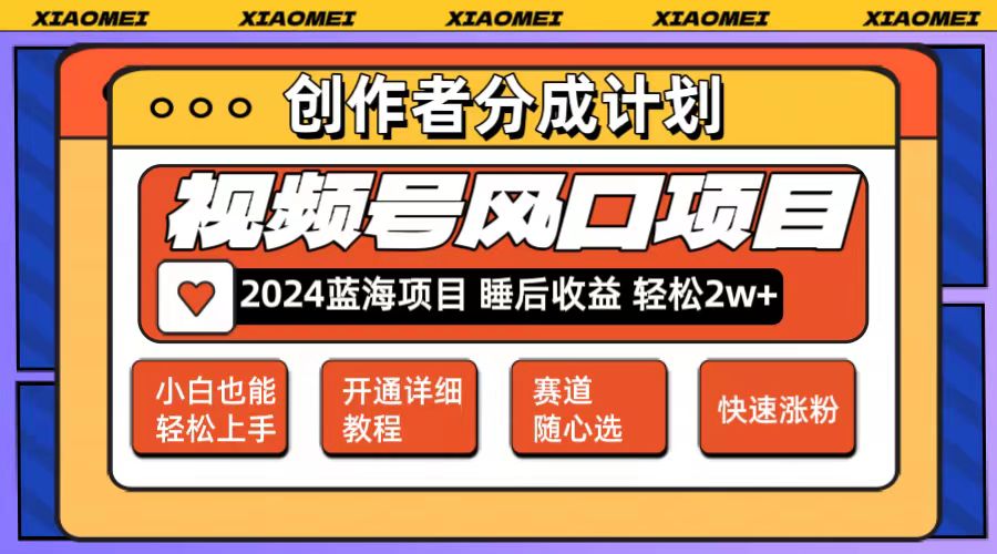 （12084期）微信视频号大风口项目 轻松月入2w+ 多赛道选择，可矩阵，玩法简单轻松上手-3YVIP资源库