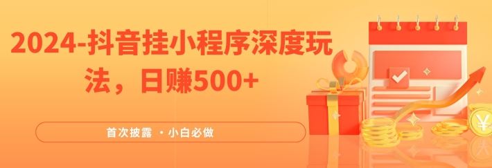2024全网首次披露，抖音挂小程序深度玩法，日赚500+，简单、稳定，带渠道收入，小白必做【揭秘】-3YVIP资源库