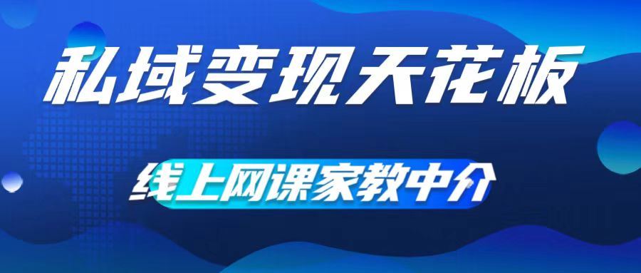 私域变现天花板，网课家教中介，只做渠道和流量，让大学生给你打工，0成本实现月入五位数【揭秘】-3YVIP资源库