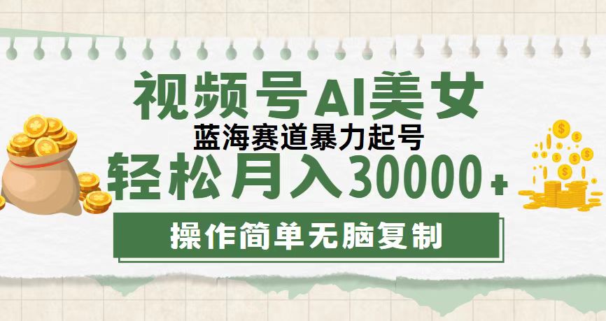 （12087期）视频号AI美女跳舞，轻松月入30000+，蓝海赛道，流量池巨大，起号猛，无…-3YVIP资源库