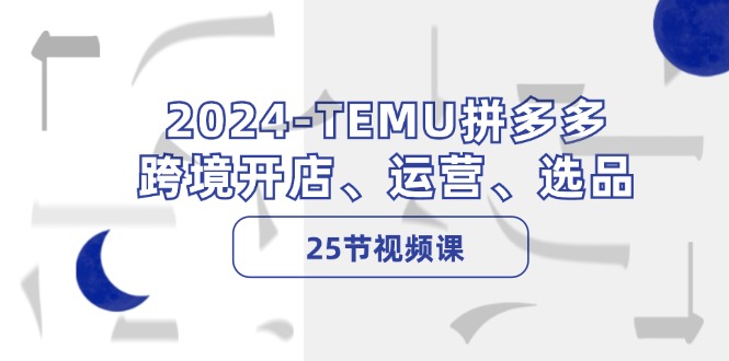 （12106期）2024-TEMU拼多多·跨境开店、运营、选品（25节视频课）-3YVIP资源库
