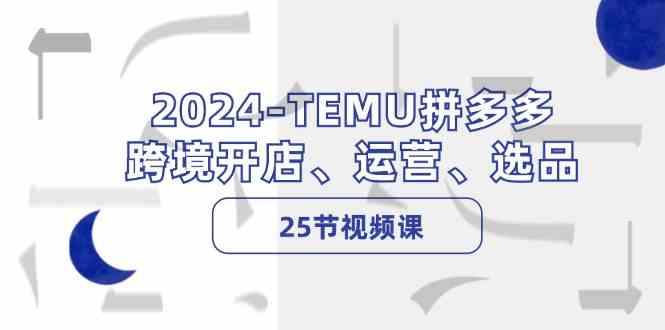 2024TEMU拼多多跨境开店、运营、选品（25节视频课）-3YVIP资源库