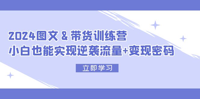 （12137期）2024 图文+带货训练营，小白也能实现逆袭流量+变现密码-3YVIP资源库