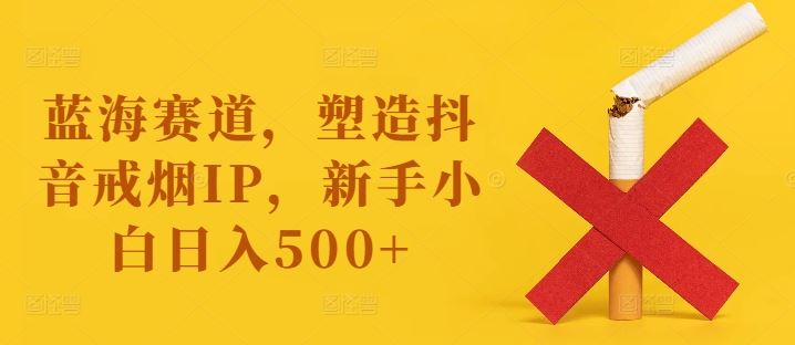 蓝海赛道，塑造抖音戒烟IP，新手小白日入500+【揭秘】-3YVIP资源库