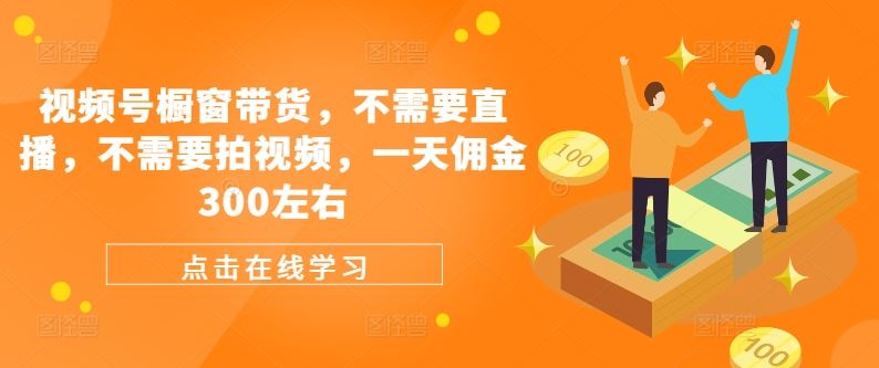 视频号橱窗带货，不需要直播，不需要拍视频，一天佣金300左右-3YVIP资源库
