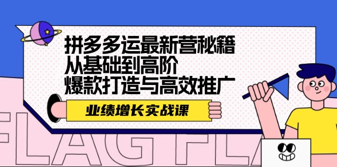 （12260期）拼多多运最新营秘籍：业绩 增长实战课，从基础到高阶，爆款打造与高效推广-3YVIP资源库