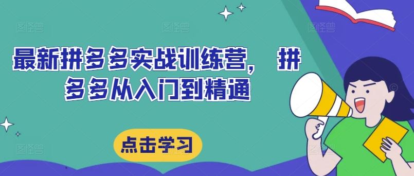 最新拼多多实战训练营， 拼多多从入门到精通-3YVIP资源库