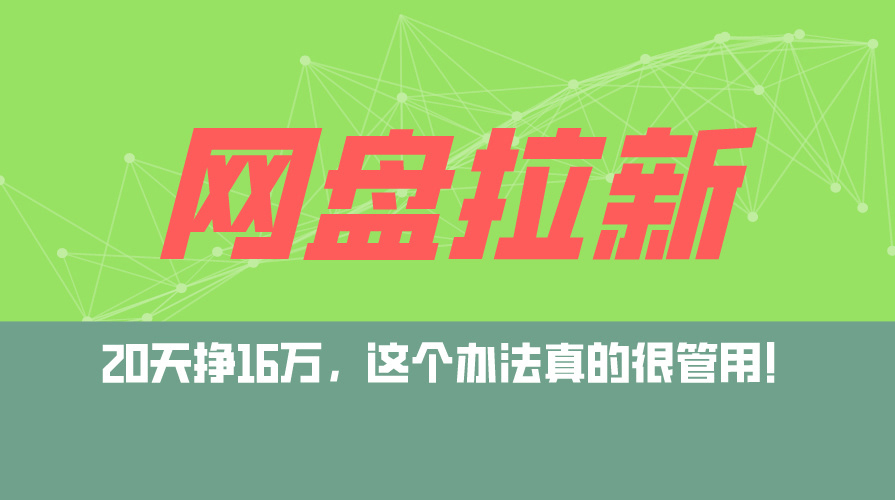（12294期）网盘拉新+私域运营玩法，零基础入门，小白可操作，当天见效，日入5000+-3YVIP资源库