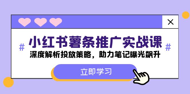 （12289期）小红书-薯 条 推 广 实战课：深度解析投放策略，助力笔记曝光飙升-3YVIP资源库