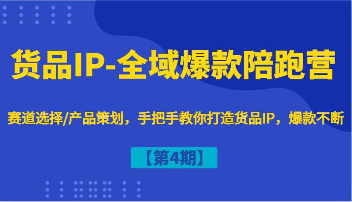 货品IP-全域爆款陪跑营【第4期】赛道选择/产品策划，手把手教你打造货品IP，爆款不断-3YVIP资源库