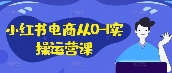 小红书电商从0-1实操运营课，小红书手机实操小红书/IP和私域课/小红书电商电脑实操板块等-3YVIP资源库