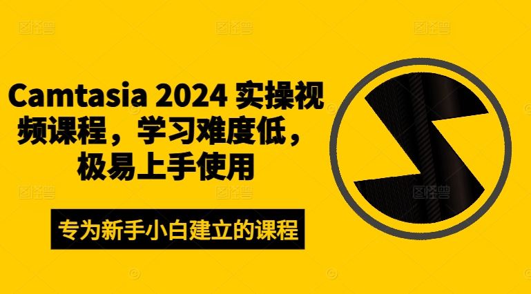 Camtasia 2024 实操视频课程，学习难度低，极易上手使用-3YVIP资源库