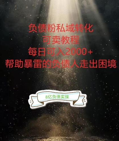 负债粉掘金计划，帮助负债者解决问题，债务规划，债务重组，最好的变现方式【揭秘】-3YVIP资源库