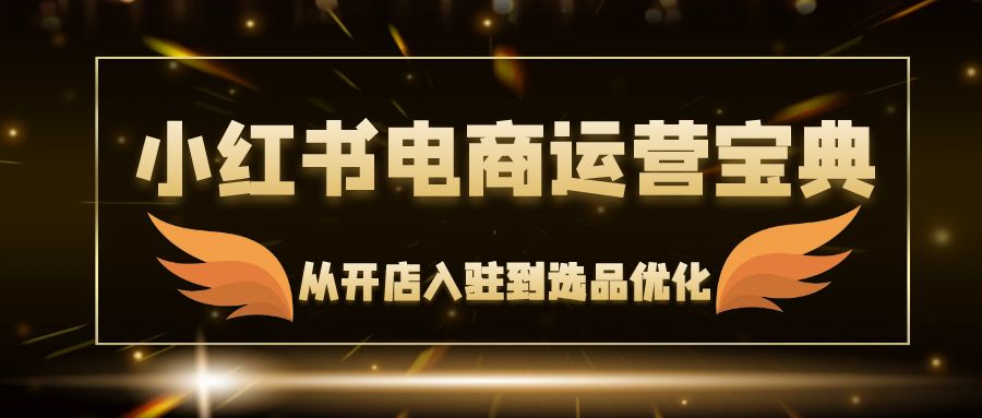 （12497期）小红书电商运营宝典：从开店入驻到选品优化，一站式解决你的电商难题-3YVIP资源库