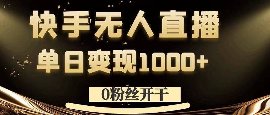 0粉丝开干，快手无人直播，单日变现1k+【揭秘】-3YVIP资源库