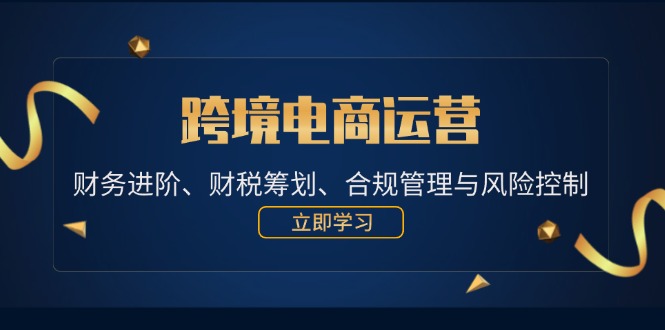 （12592期）跨境电商运营：财务进阶、财税筹划、合规管理与风险控制-3YVIP资源库