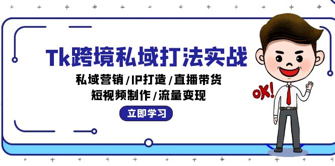（12598期）Tk跨境私域打法实战：私域营销/IP打造/直播带货/短视频制作/流量变现-3YVIP资源库