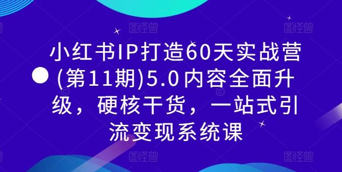 小红书IP打造60天实战营(第11期)5.0​内容全面升级，硬核干货，一站式引流变现系统课-3YVIP资源库