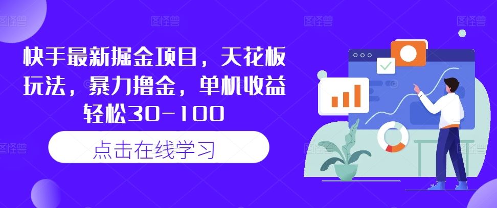 快手最新掘金项目，天花板玩法，暴力撸金，单机收益轻松30-100-3YVIP资源库