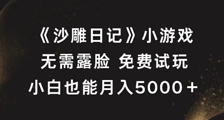 《沙雕日记》小游戏，无需露脸免费试玩，小白也能月入5000+【揭秘】-3YVIP资源库