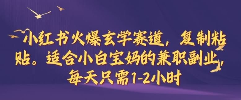 小红书火爆玄学赛道，复制粘贴，适合小白宝妈的兼职副业，每天只需1-2小时【揭秘】-3YVIP资源库