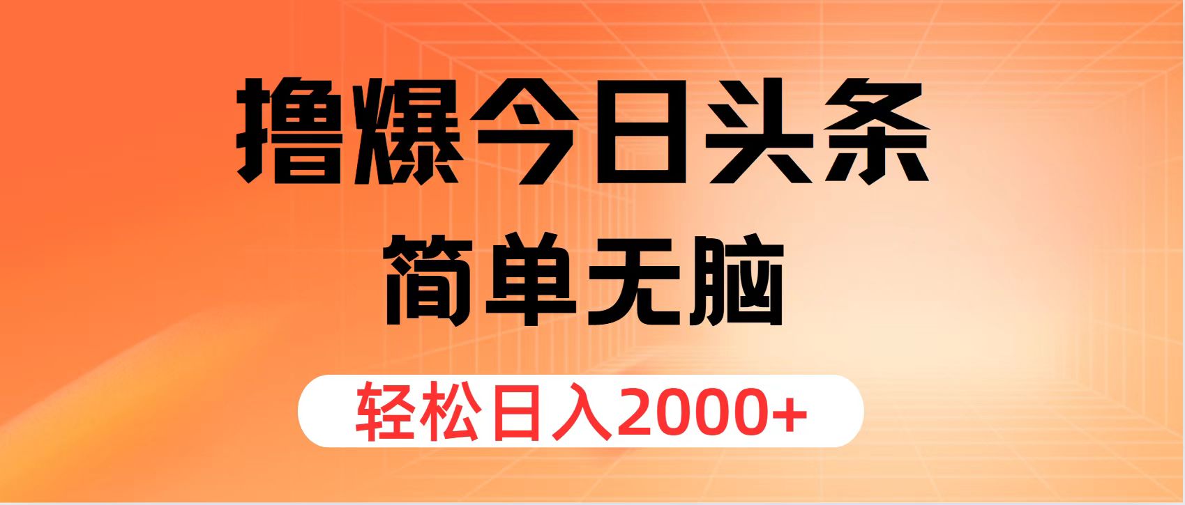 （12697期）撸爆今日头条，简单无脑，日入2000+-3YVIP资源库