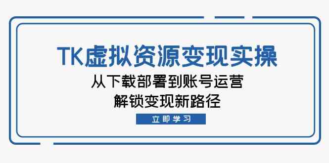 TK虚拟资源变现实操：从下载部署到账号运营，解锁变现新路径-3YVIP资源库