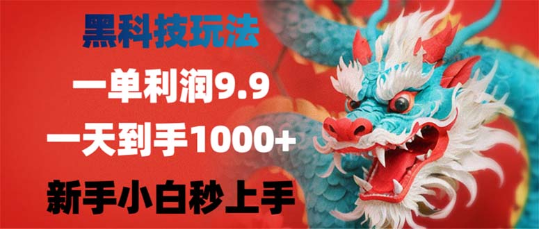 （12793期）黑科技玩法，一单利润9.9,一天到手1000+，新手小白秒上手-3YVIP资源库